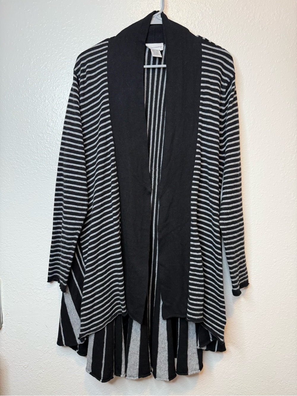 Soft Surroundings Downtown Topper Striped Cardigan *Flaws* Size L Office Preppy